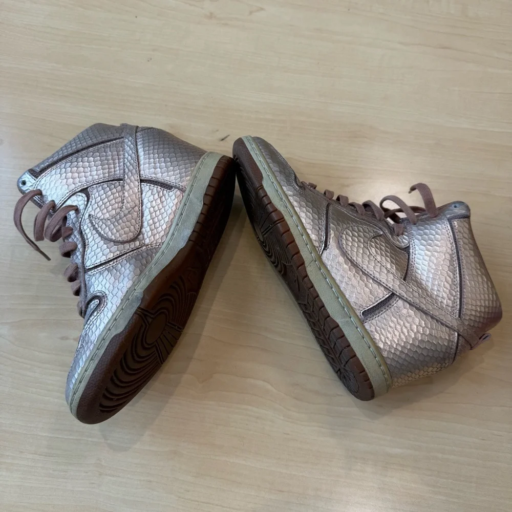 Nike Dunk‎ Sky Hi Rose Gold Wedge High Top Sneakers Size 8